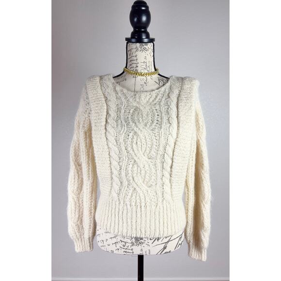 B45 Sezane Brune Jumper Sweater XS Wool Alpaca Cable XS Parisian Chic Romantic - Picture 5 of 11